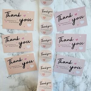 300 Pc Thank you Cards and Stickers